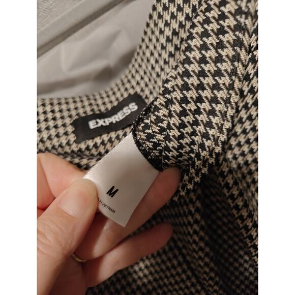 Express Editor Houndstooth High Waisted Straight Ankle Pant Size M - Picture 4 of 6